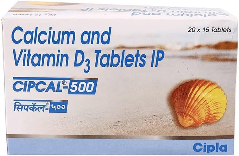 Cipla Cipcal 500 Tablet for Bone, Joint and Muscle Care | 15 Tablets in Each Strip | Pack of 5