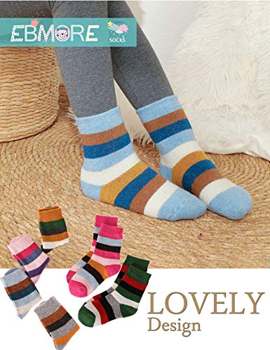 image for EBMORE Kids Wool Socks for Boys Toddlers Girls Warm Winter Hiking Thic