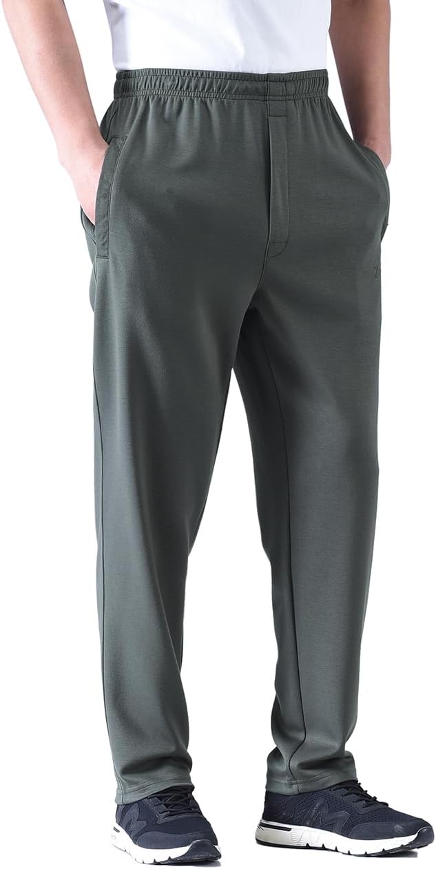 Zoulee New Men's Classic Drawstring-Waist Jogger Pants Sweatpants with Zipper Fly - Image 3
