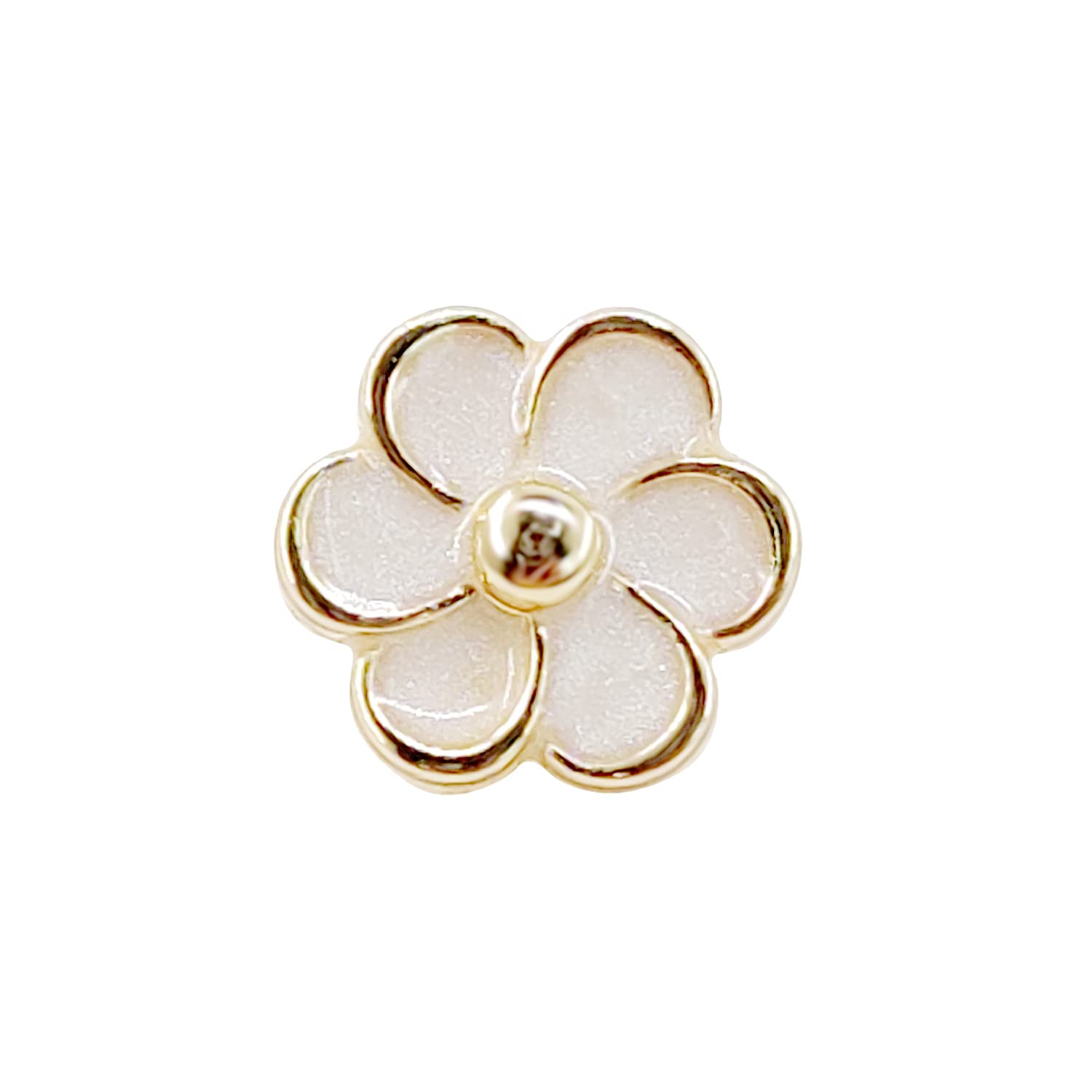 Craftisum Enamel Golden Plum Flower Shank Sewing Buttons 20 Pcs - 11.5mm, 15/32"