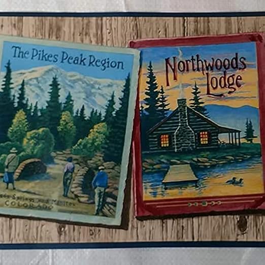 CONCORD WALLCOVERINGS ™ Wallpaper Border Travel Pattern Yellowstone Colorado Rio Grande Lodge Posters for Living Room Social Room Cottage, Multicolored, 9.5 Inches by 15 Feet LM9030B image 4