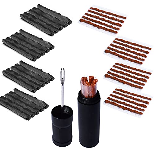 Lotatheta Bike Tubeless Tire Tyre Repair Kit Plugger Plugs Tool Repair Tires Fix Flat Puncture MTB and Road Mountain Bicycle +45 Strips (20 x1.5 mm + 5 x 2.5 mm + 20 x 3.5 mm)