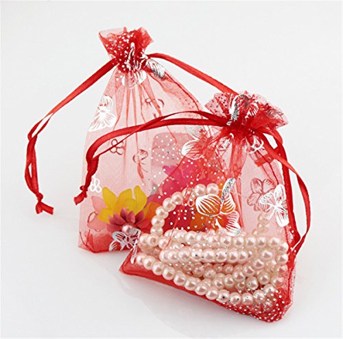 100 Pezzi Farfalla Coulisse Sacchetti regalo in