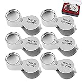 Zuzer 6pcs Lenti D'Ingrandimento,Lente Dingrandimento Lente Tascabile Mini Lente D'ingrandimento per Gioielli,Oggetti d'antiquariato
