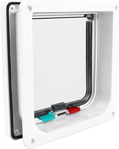 Miniatura 4 de Solapas para gatos con puerta Tunnelfor Upvc, tamaño M de 4 vías con cerradura para mascotas y gatos pequeños para el cuidado de mascotas, tamaño M 4