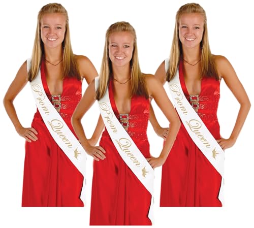 Image of Beistle Prom Queen Satin Sash (Pack of 3)