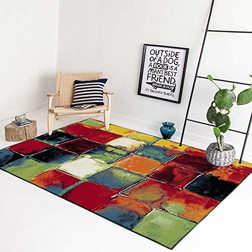 Tapis antidérapant ovale abstrait haute densité pour salon - 2