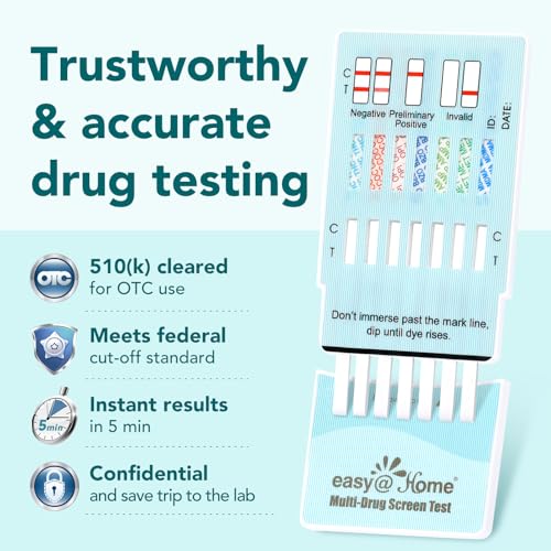 Easy@Home Multidrug Screen Test - At Home Urine Drug Testing Kits For All Drugs Detects Marijuana thumb #1