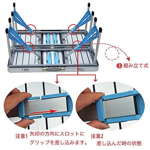 VeroMan VeroMan 折りたたみ 収納式 アウトドア テーブル ベンチ セット パラソル穴付き の商品画像 5