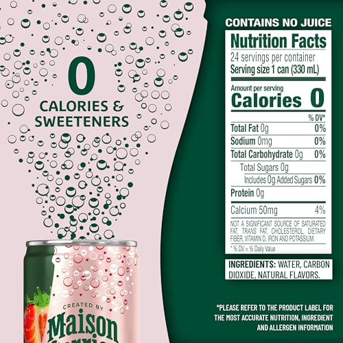 Image of Maison Perrier Forever Strawberry Flavored Sparkling Water, 11.15 Fl Oz Cans, 8 Count, 3 Pack
