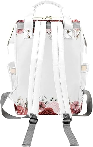 Miniatura 2 de Mochila personalizada de acuarela rosa para pañales con nombre para hombres y mujeres, bolsas de bebé personalizadas para enfermería, bolsa de viaje