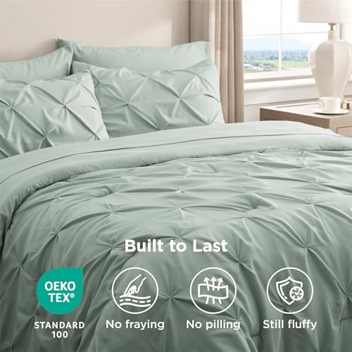 Image of Bedsure Full Size Comforter Sets Sage Green - Bed in a Bag Full Size Bedding Set 7 PCS, GentleSoft Bed Set Gift for Family, All Season Down Alternative Comforter with Sheets, Pillowcases & Shams