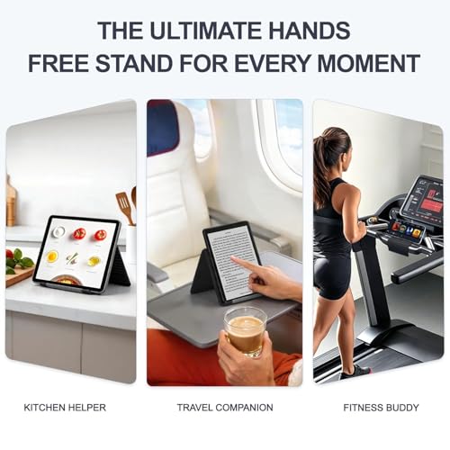 Image of Flexible Silicone Phone Stand, Multi-Angle Adjustable Cell Phone Holder, Portable Phone Stand for Desk, Compatible with iPhone, iPad, Tablet, Laptop, for Home, Office, Gaming (Black)
