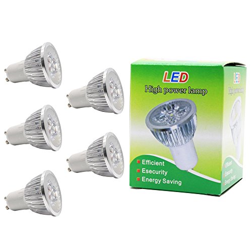 5X GU10 Bulbo Llevado 3W Bombilla Blanco Cálido 210LM El ahorro de Energía Luz LED 60u00ba Haz de luz AC85-265V