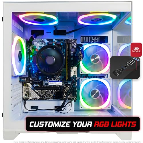 Image of SAAV Prebuilt Gaming PC Desktop Computer Tower AMD Ryzen 5 8500G Radeon 740M Graphics 16GB DDR5 256GB NVMe SSD WiFi 6 Bluetooth Windows 11 White Air Cooler RGB PC Gaming