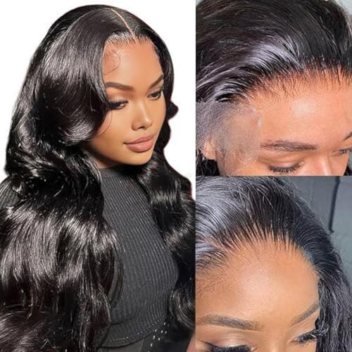 Smoothair 4X4 Lace Frontal Closure Body Wave Lace Front Human Hair 12 Inch Ear To Ear Hd Frontal Closures Human Hair Extensions For Black Women Free Part 150% Density Natural Black Color thumb #1