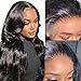 4x4 Lace Closure Body Wave Lace Front Human Hair 10 Inch Ear to Ear HD Frontal Closures Human Hair Extensions for Black Women Free Part 150% Density Natural Black Color