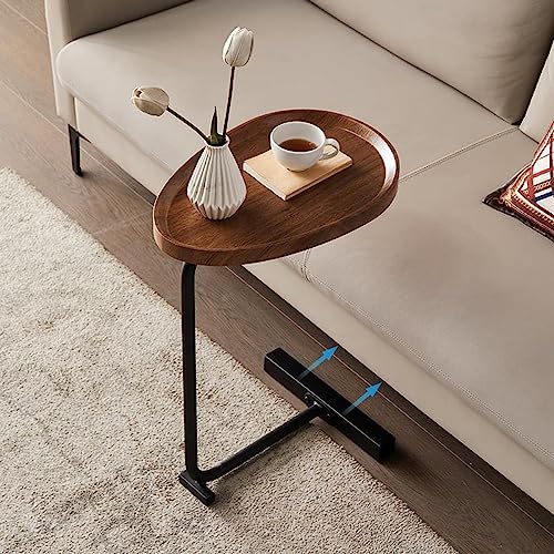 TRUNYAQI C Shaped Side Table, Small C Table End Table for Sofa and Bedside, Couch Side Tables That Slide Under, Wood C Shaped End Table for Bedroom Living Room, 18”L X 12”W — view 5
