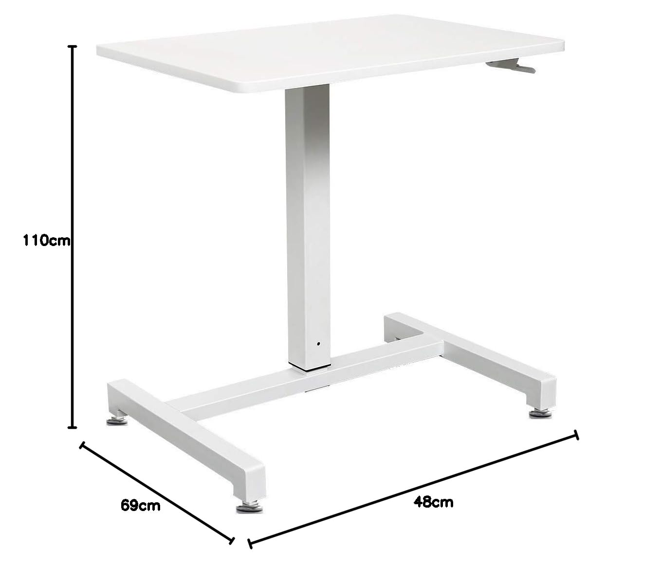 100001 Altura Regulable, Acero, Madera, Blanco, 69cm(L) x 48cm(W)