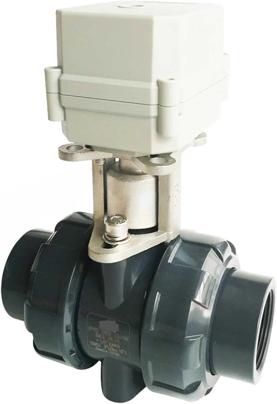 DN15 2 Way UPVC True Union Motorized Ball Valve BSP/NPT thread DC12V 10Nm Electric Ball Valve On/Off 15 Sec Metal Gears CE(BSP,DC12V_CR501)