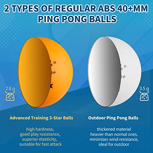 Ping Pong Paddles Set Of 4, 5-Layer Table Tennis Paddles With 8 Balls And Carrying Case Soft Sponge Rubber Table Tennis Rackets And 3-Star 40Mm Balls For Indoor And Outdoor Playing #TOP6