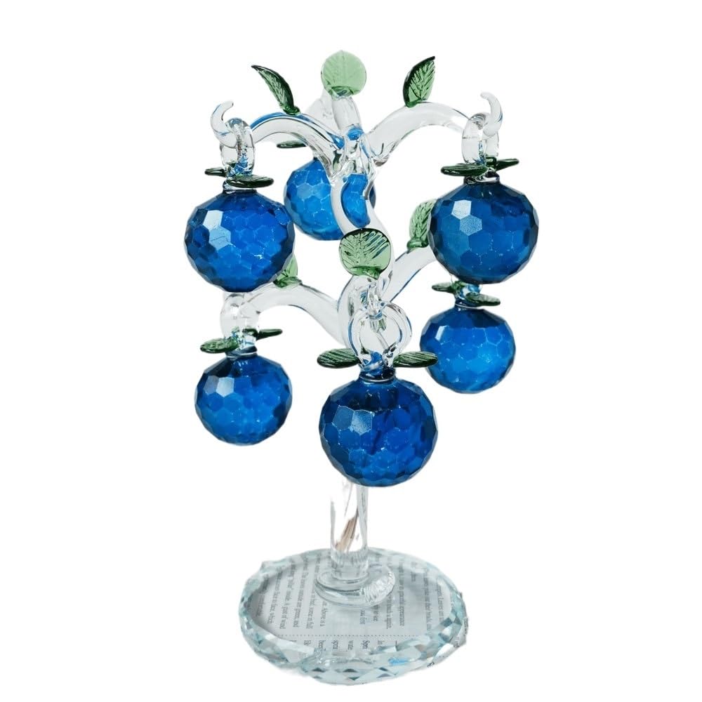 Huffa 30-6Hangingappletree-Blue Crystal Fortune Tree Pineapple Ornament For Home Decor