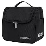 DOKEHOM DKA3104BK - Organizer da viaggio per cosmetici (5 colori), impermeabile, con tasche in rete (nero)
