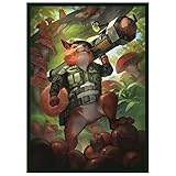 Fantasy North - SGT. Winston Spriggsly - Acorn Commander - 100 Smooth Matte TCG Card Sleeves - Fits Magic MTG Commander Pokemon and Other Card Games - Playing Card Sleeves (FN132S)