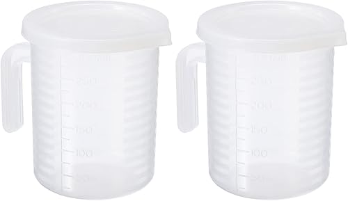 Miniatura 6 de PATIKIL Vaso graduado, paquete de 2 vasos medidores líquidos de plástico PP de 67.6 fl oz, graduaciones de doble cara con tapa de mango y boquilla