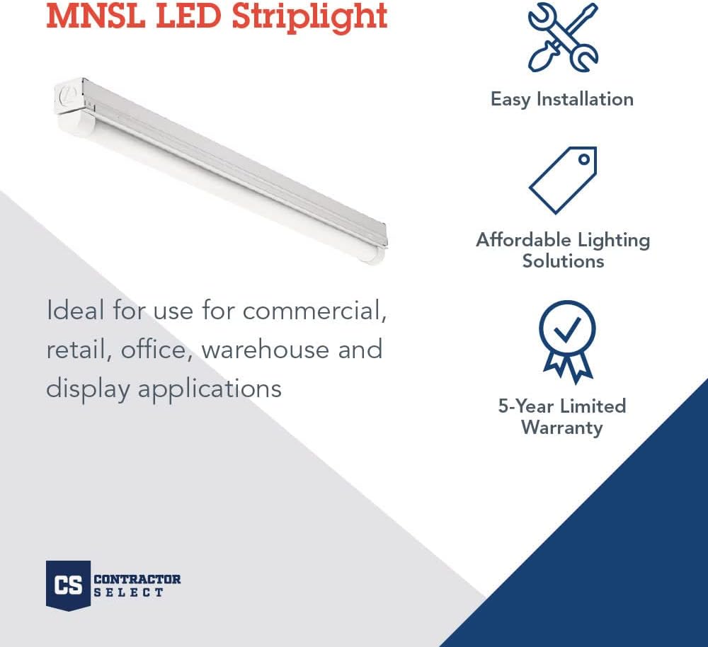 White Gloss Metal LED Strip Ceiling Light