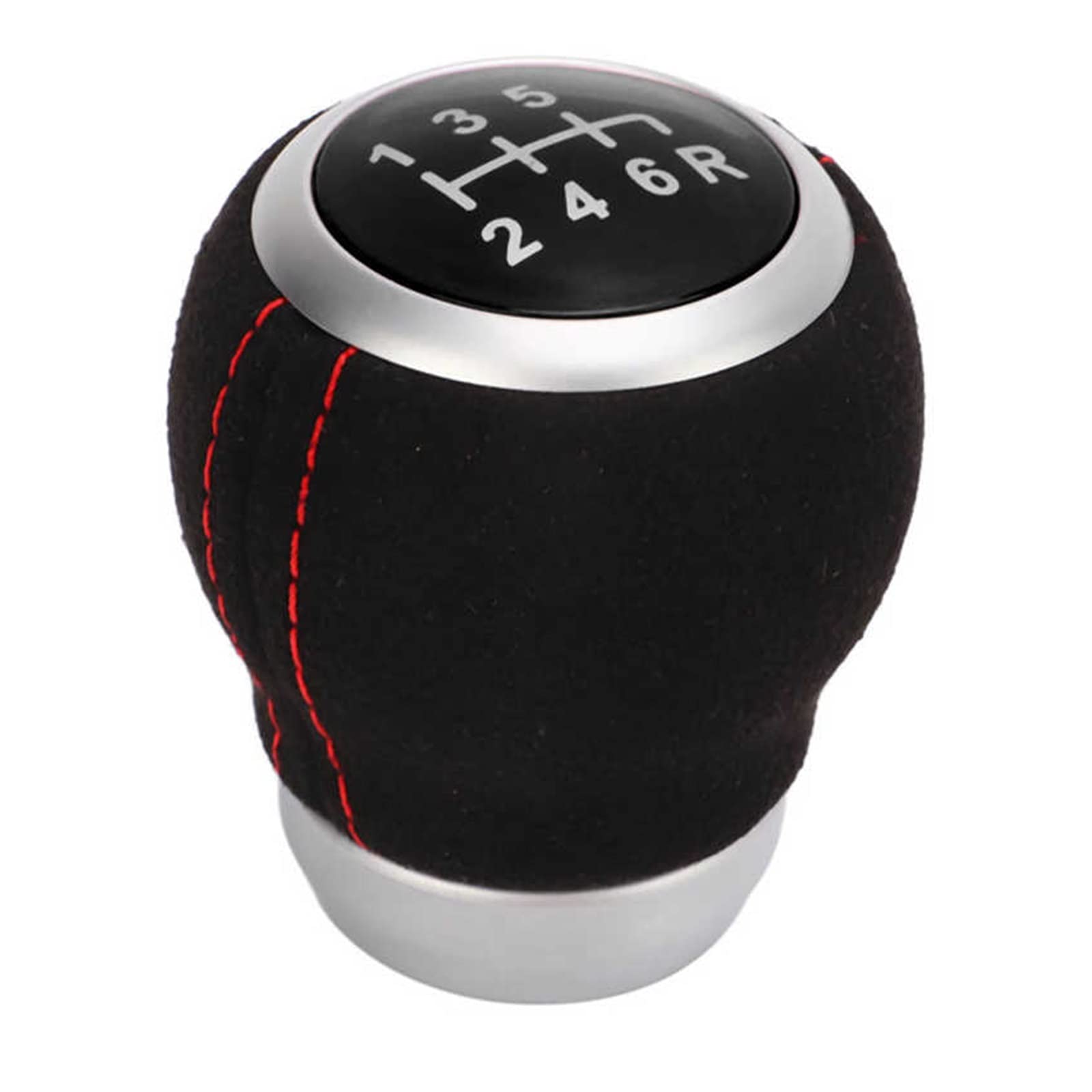 Marce Leva Pomello Testa Cambio A 6 Marce Argento Sostituzione Ergonomica Resistente all'Usura per Subaru Speed Gear Shift Pomello (Colore : Nero)