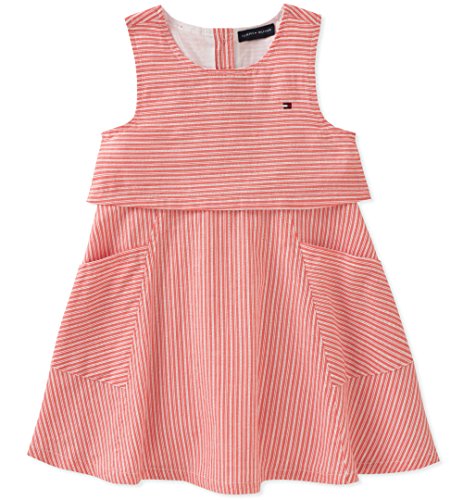 Tommy Hilfiger Baby Girl's Dress Dress, red/White, 12M