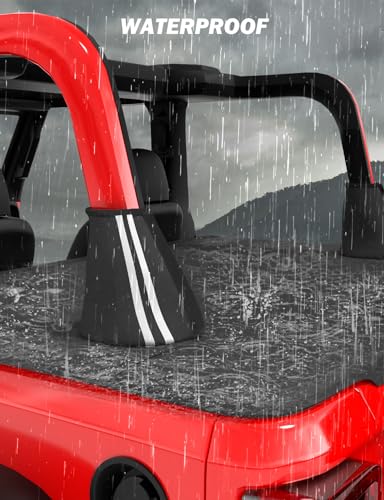 Image of JOYTUTUS Tonneau Cover for Wrangler JL 2-Door 2018-2026 - Waterproof Trunk Cargo Cover | Roll Cage Protection | Easy No-Tool Installation