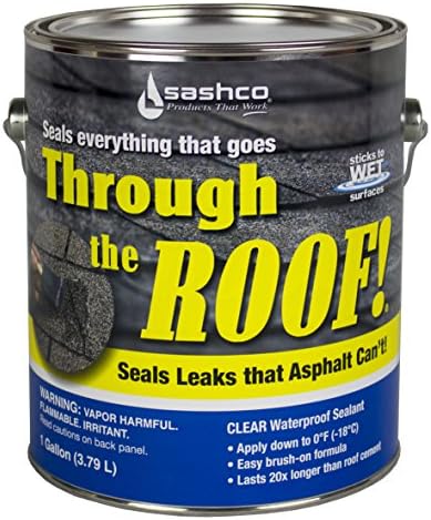 Sashco - 14004-2 Through The Roof Sealant, 1 Gallon Container, Clear (Pack of 2)