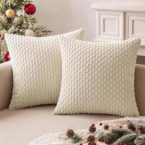 MIULEE Corduroy Cushion Covers Decorative Soft Throw Pillow Cover...