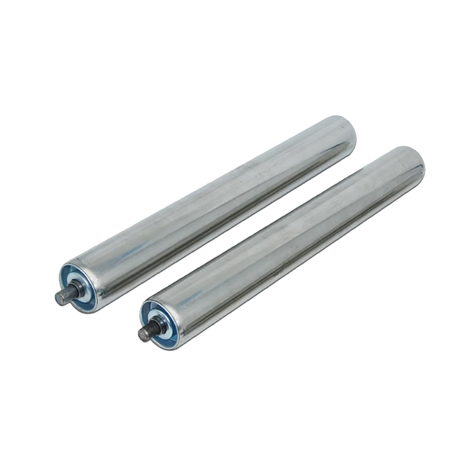 Set di 2 rulli tubolari non alimentati (60 mm), rotazione flessibile, ideale per linee di montaggio, fabbriche, corrieri, trasporti, industria alimentare, lunghezza 250 mm