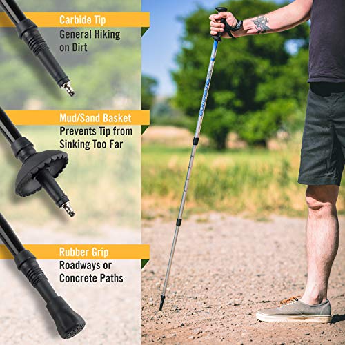 image for Brazos Walking Sticks Trekking Poles: Collapsible Hiking/Walking Stick