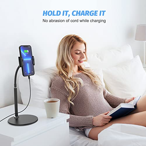 Image of SHAWE Cell Phone Stand Holder, 360Flexible Adjustable Desktop Phone Stand with Stable Base, Lazy Desk Mount for iPhone 14 13 12 11 Pro Xs Max XR X 8 7 6 6s Plus Samsung S22 S21 (3.5-6.5).