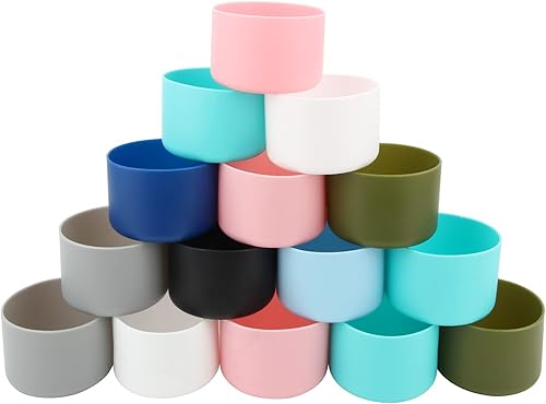 Miniatura 6 de Desing Wish Funda protectora de silicona compatible con botellas de agua deportivas Hydroflask de 12-24 onzas, 32 onzas y 40 onzas, funda protectora