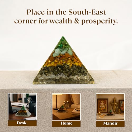 Image of Astrotalk Dhan YOG Resin Pyramid | Home Decor Items for Wealth, Success & Positive Energy | Vastu Items for Home & Mandir | Decorative Items for Living Room | Home Decor Gift Item