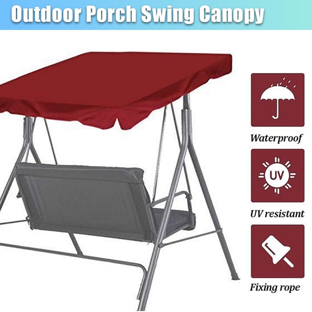 Copertura di ricambio impermeabile per dondolo da giardino a 3 posti, adatta per dondolo da giardino a 3 posti, 75 x 47, 75 x 52 (rosso, 249 x 185 cm)
