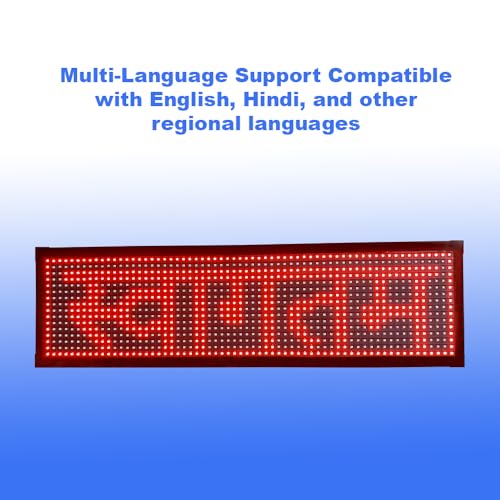 Image of LED Scrolling Message Display Board - Programmable Red Color Digital Sign 27 x 8 Inch for Indoor /Outdoor Use