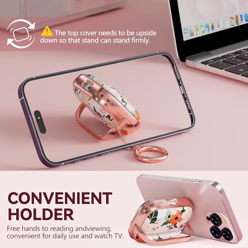 Image of Inesore for AirPods Pro 3 Case Cover 2025 with Lock-White Peony | Two-Piece Design,with Gold Keychain & Clean Pen, As Phone Stand,Support Wireless Charging,Cute Luxury Case for Women Girly