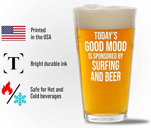 Miniatura 2 de Hobby - Vaso de pinta de 16 onzas surf y cerveza Windsurf Beach Wave Summer Scuba Dive Boating Sea Lover Remar