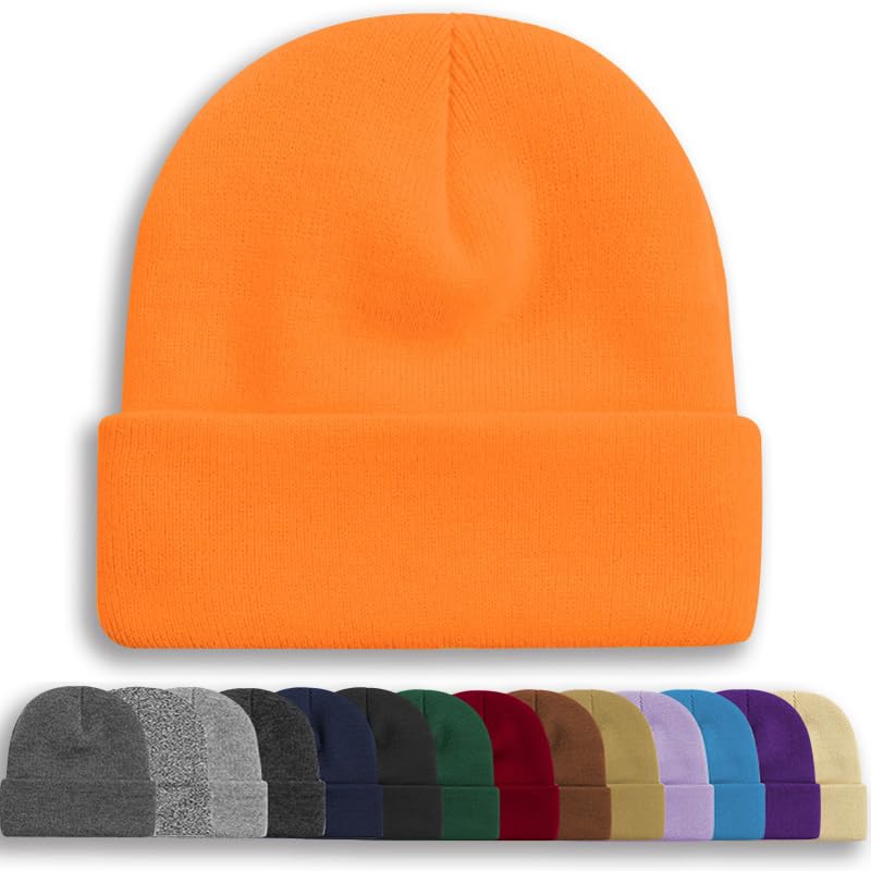 Image of Rosoz Unisex Beanie Winter Knitted Skull Cuffed Soft Warm Hat for Men /Women Slouchy Ski Watch Cap
