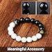 CZHECYN Yin Yang Crystal Bracelet, Tai Chi Inspired Black & White Beaded Mala, Natural Stone Meditation Jewelry for Men and Women