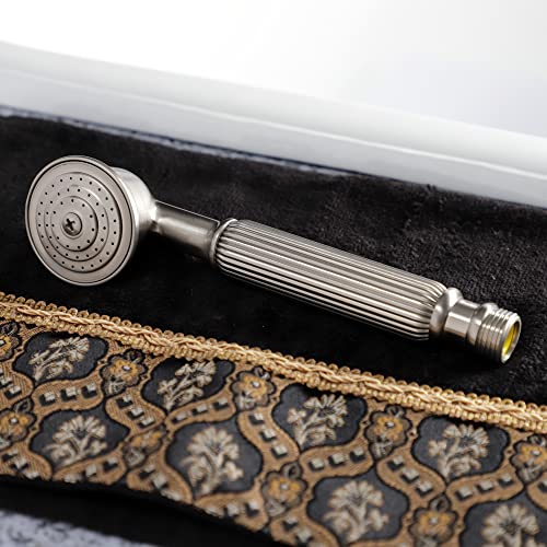 Regadera manual redonda vintage Kingston Brass acabado cepillado miniatura 2
