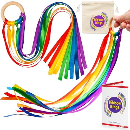 Covelico Rainbow Hand Kite, 2 x Waldorf Ribbon Toys for
