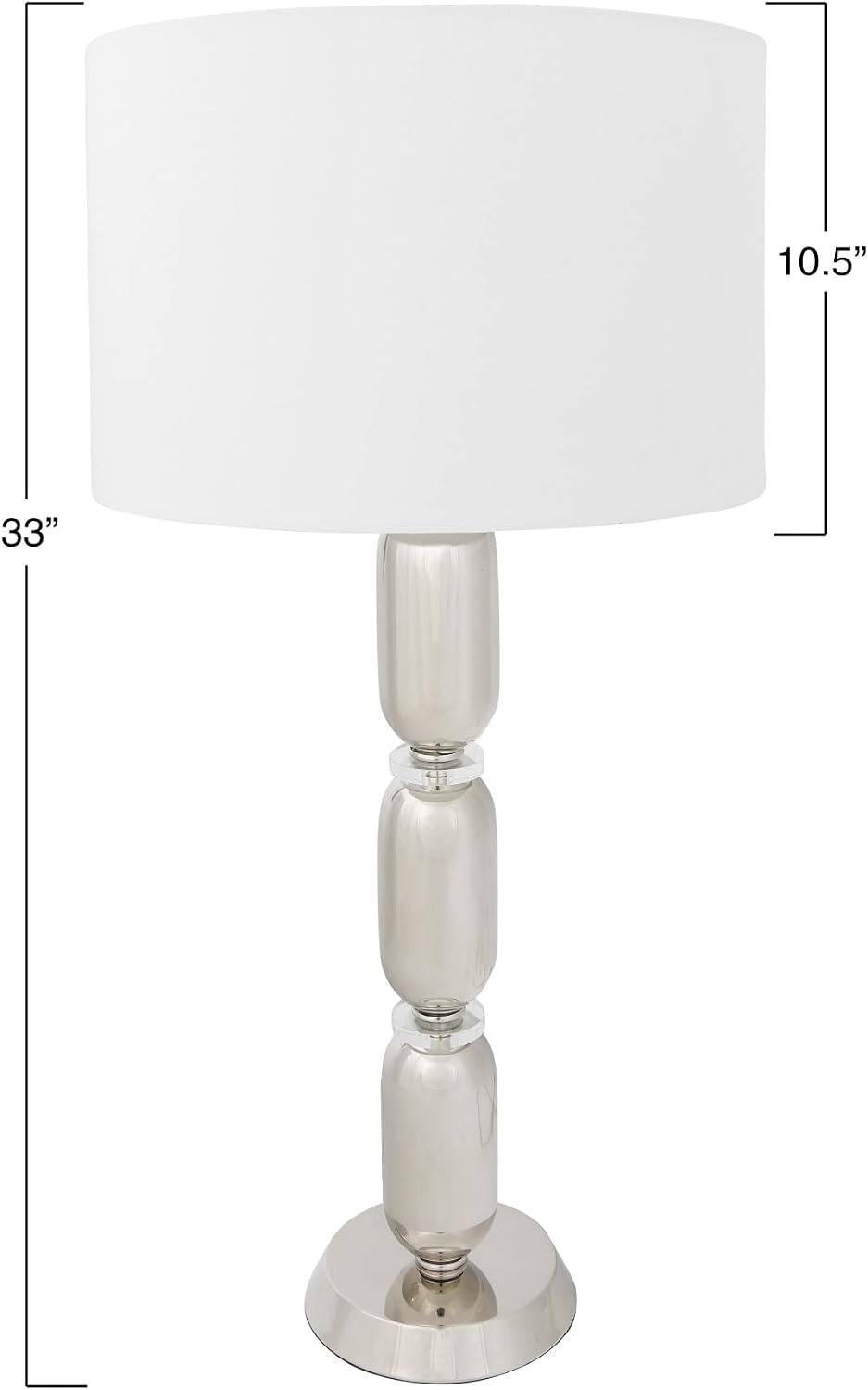 Creative Co-Op Metal Table Lamp with Glass Middle