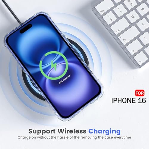 Image of DARKFIT Back Cover Case Compatible with iPhone 16 | Mag-Safe Magnetic Cover | TPU + PC Ultra Hybrid | Camera Bump Protection | Wireless Charging | Color Transparent | Pack of 1